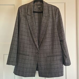 Oversized Reitmans Gray Checkered Blazer